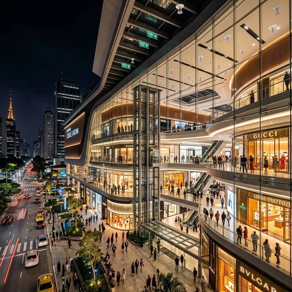 Shopping com evento temporario em area comum